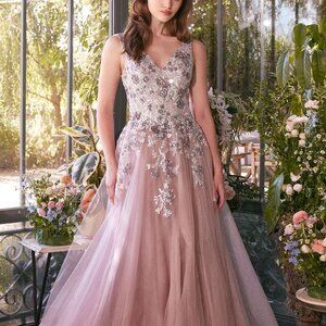 Dusty Mauve pink formal dress.Prom party tulle ball gown